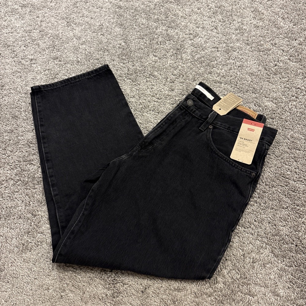 Levis 94 Baggy Jeans 33x31 Act. *36x31*Black Straight Leg Loose Fit Denim Pants